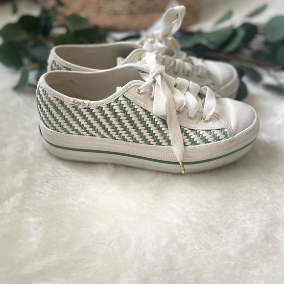 Kate Spade White and Green Sneakers with Modern Design - Picture 7 of 10